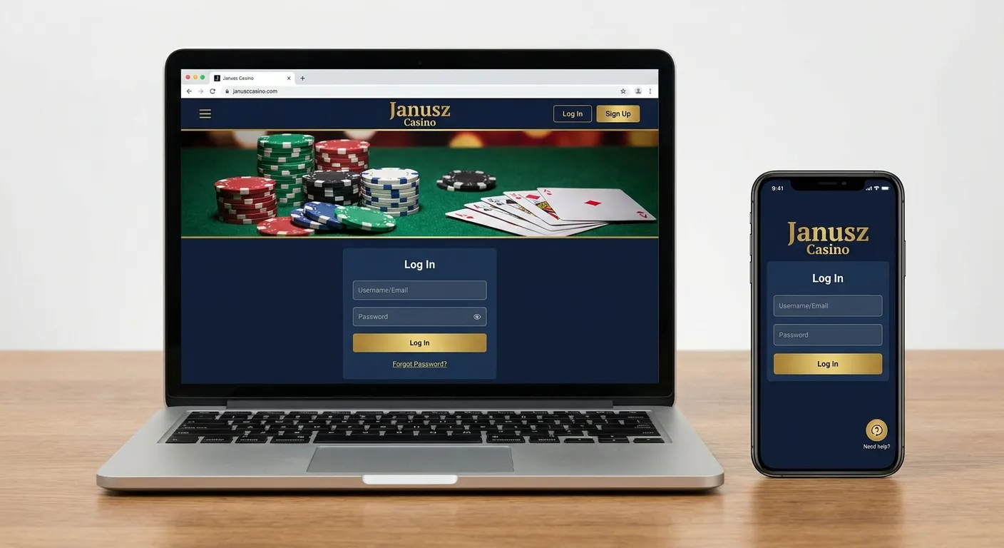 Interfejs logowania Janusz Casino na różnych urządzeniach