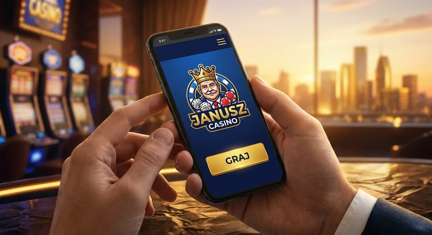 Interfejs Janusz Casino na ekranie smartfona