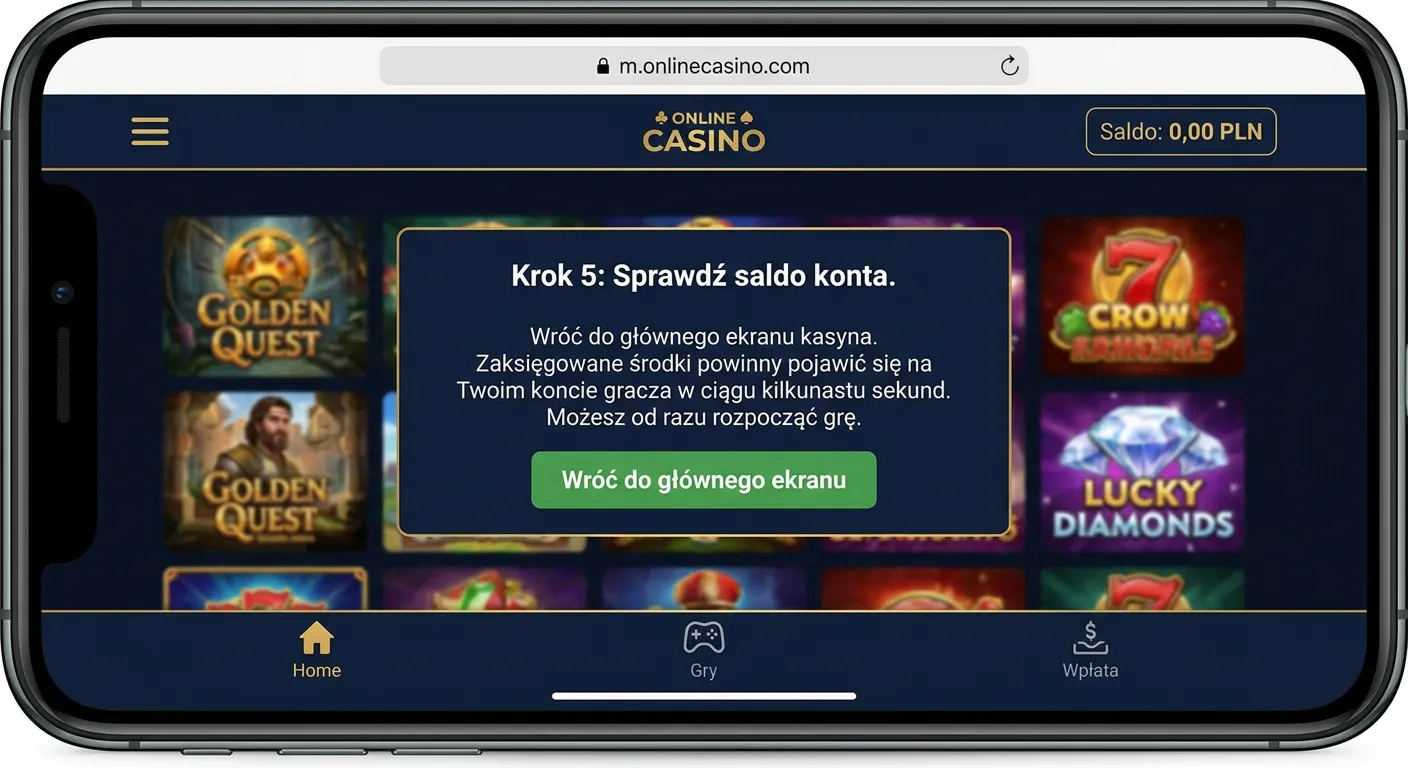 Krok 5: Sprawdź saldo konta